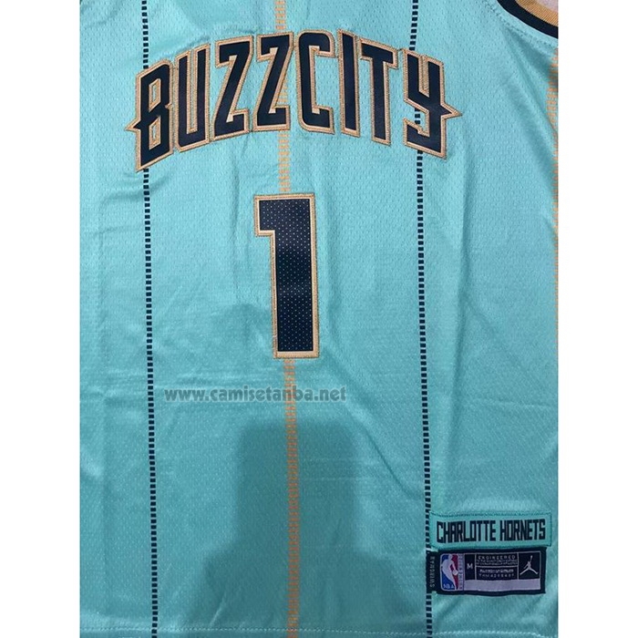 Camiseta Nino Charlotte Hornets LaMelo Ball #1 Ciudad 2020-21 Verde